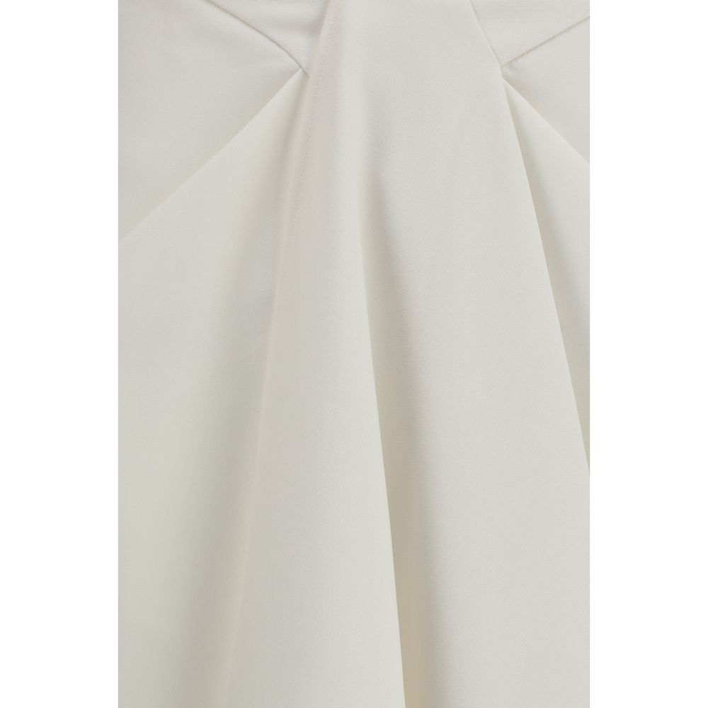 Givenchy White Wool Long Draped Wool and Mohair Skirt
