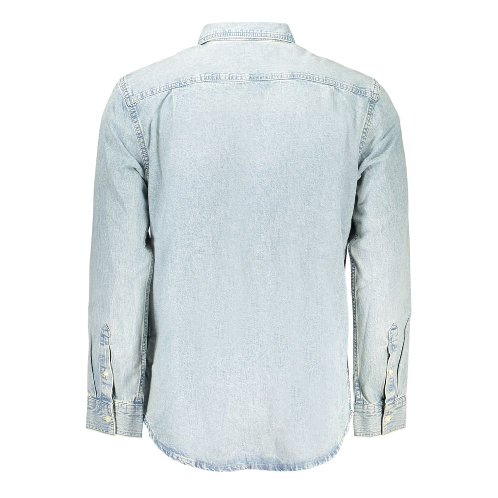 Calvin Klein Azzurro Cotton Mens Shirt - Light Blue, Size M