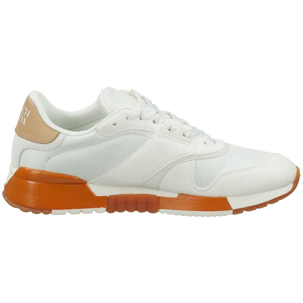 Scotch & Soda Off-White Synthetic Suede Athletic Sneakers
