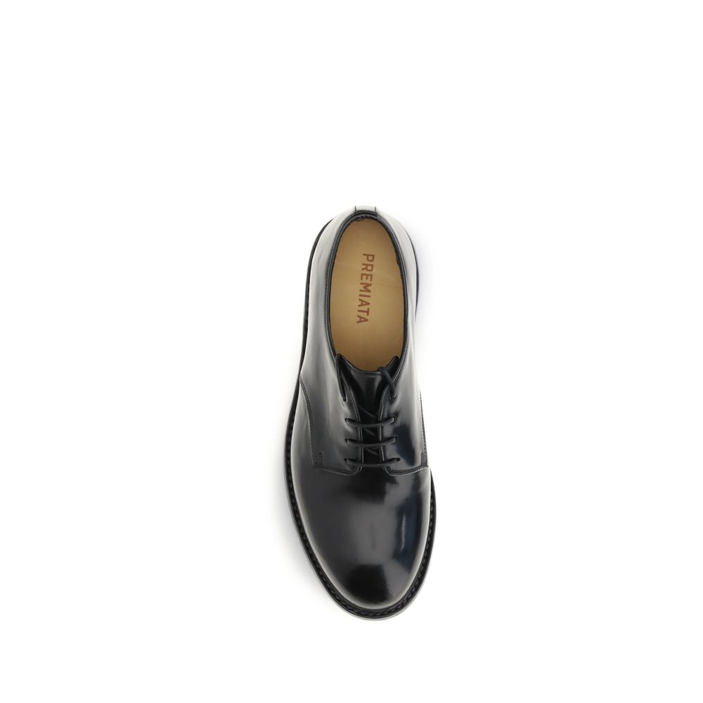 Premiata Black Calf Leather Bos Taurus Oxfords and Derbies