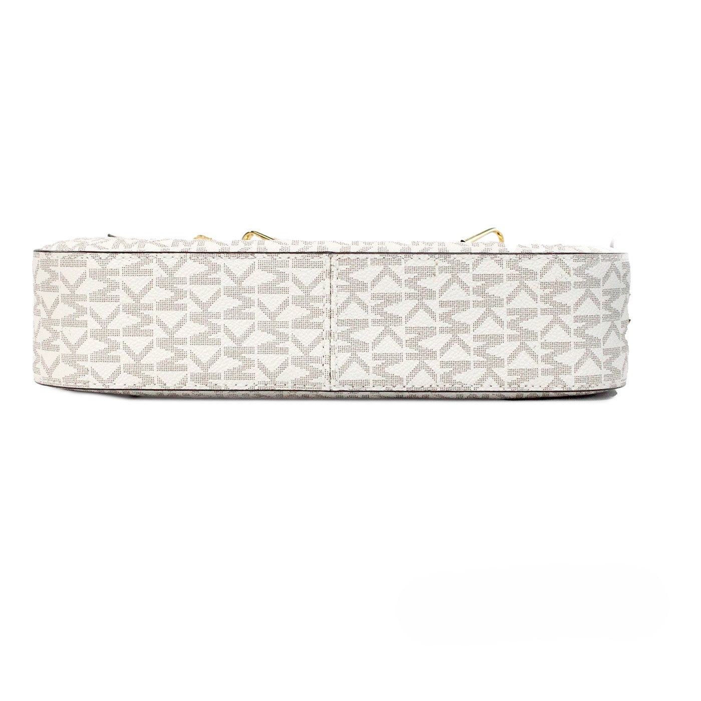 Michael Kors Adult Saffiano Leather Chain Zip Crossbody Handbag – Vanilla/Powder Blush