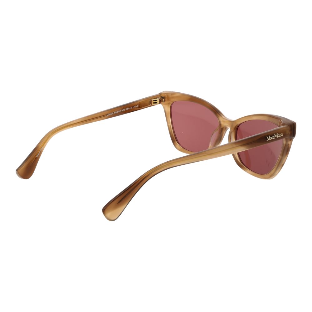 Max Mara Women’s Sunglasses – Brown Cat Eye Frame, Pink Lenses