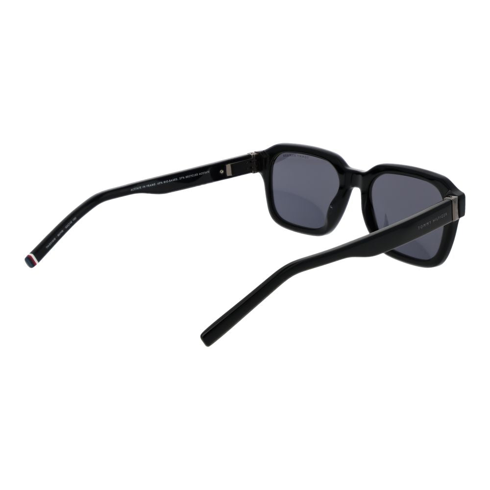 Tommy Hilfiger Men’s Sunglasses – Black Acetate Frame, Grey Lenses