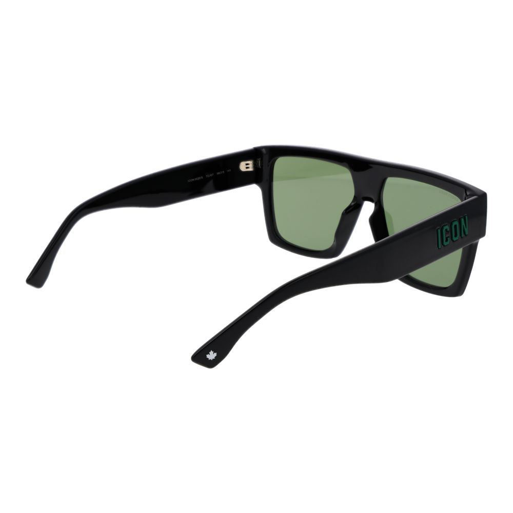 Dsquared² Men’s Sunglasses – Black Square Frame, Green Lenses