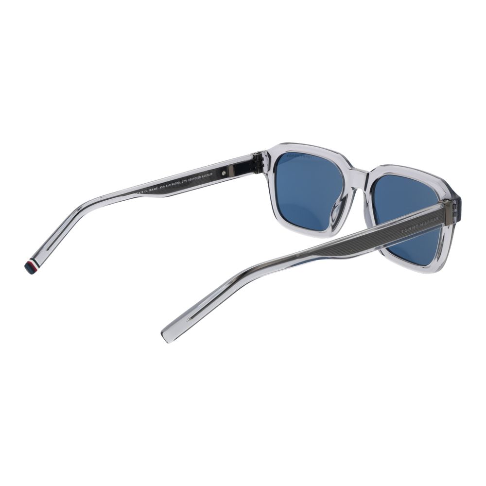 Tommy Hilfiger Men’s Sunglasses – Grey Full-Rim Frame, Blue Lenses