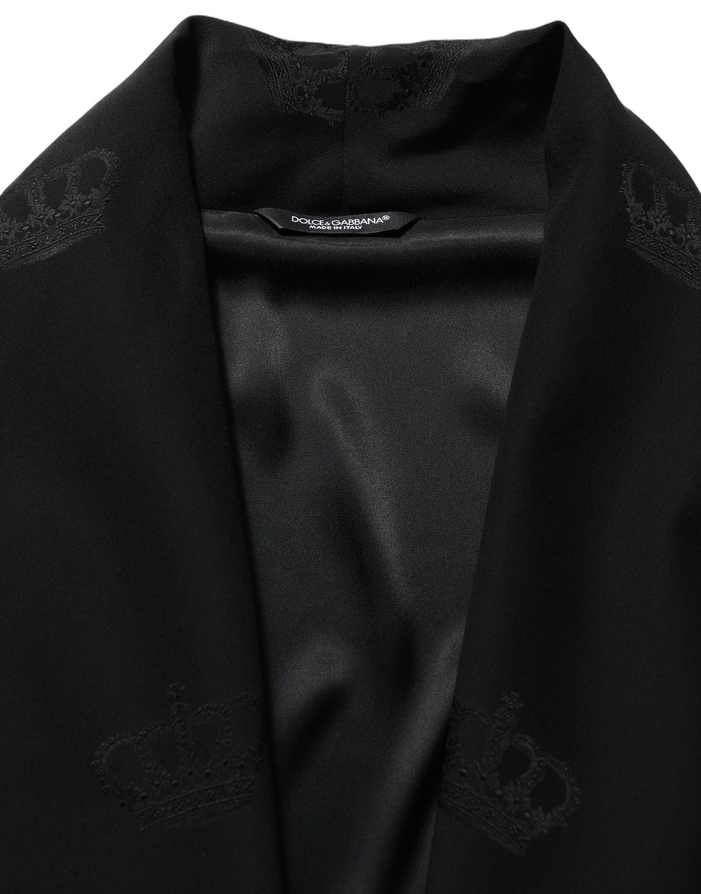 Dolce & Gabbana Black 100% Silk Robe for Men