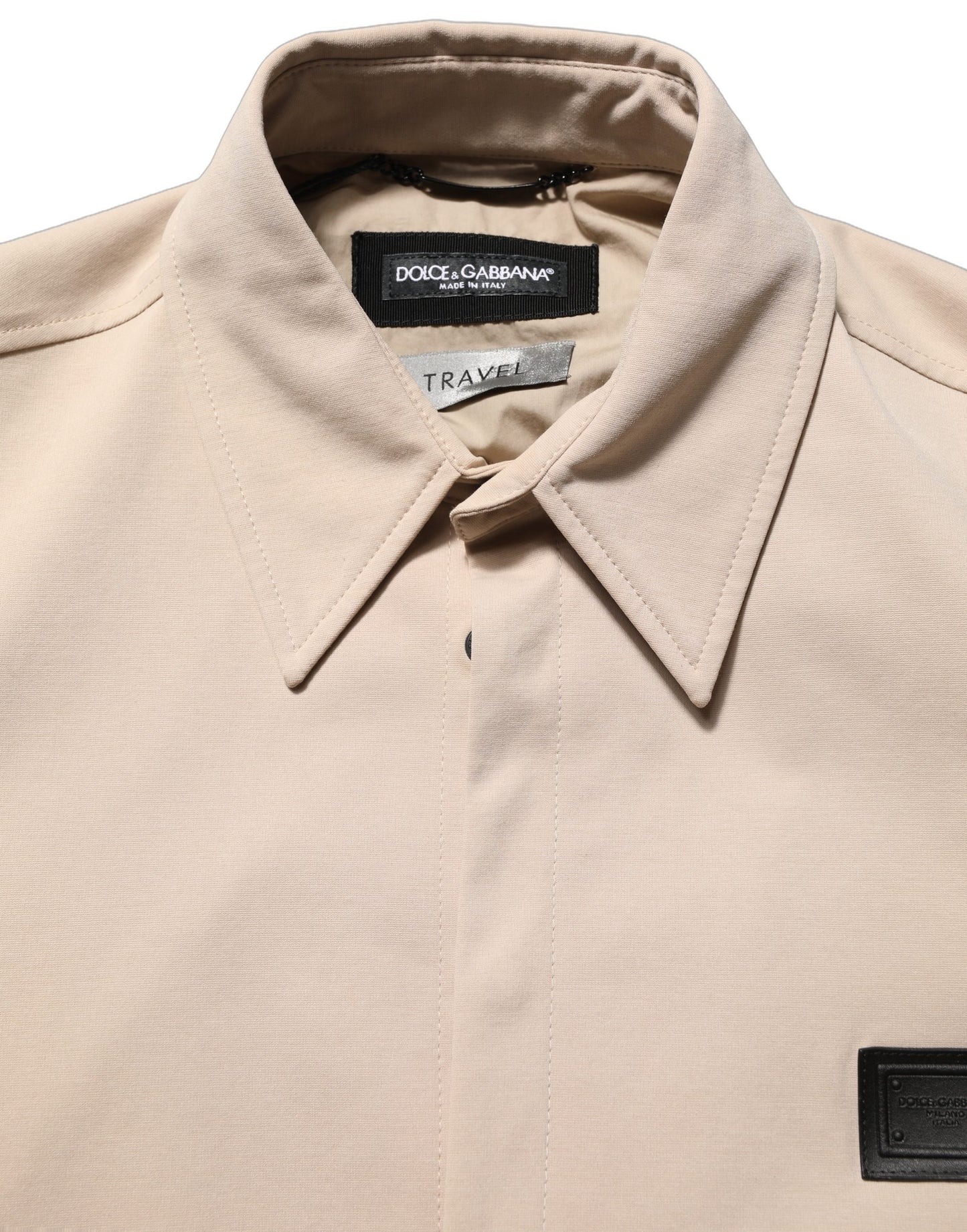 Dolce & Gabbana Beige Logo Overshirt - Elevated Casual Elegance
