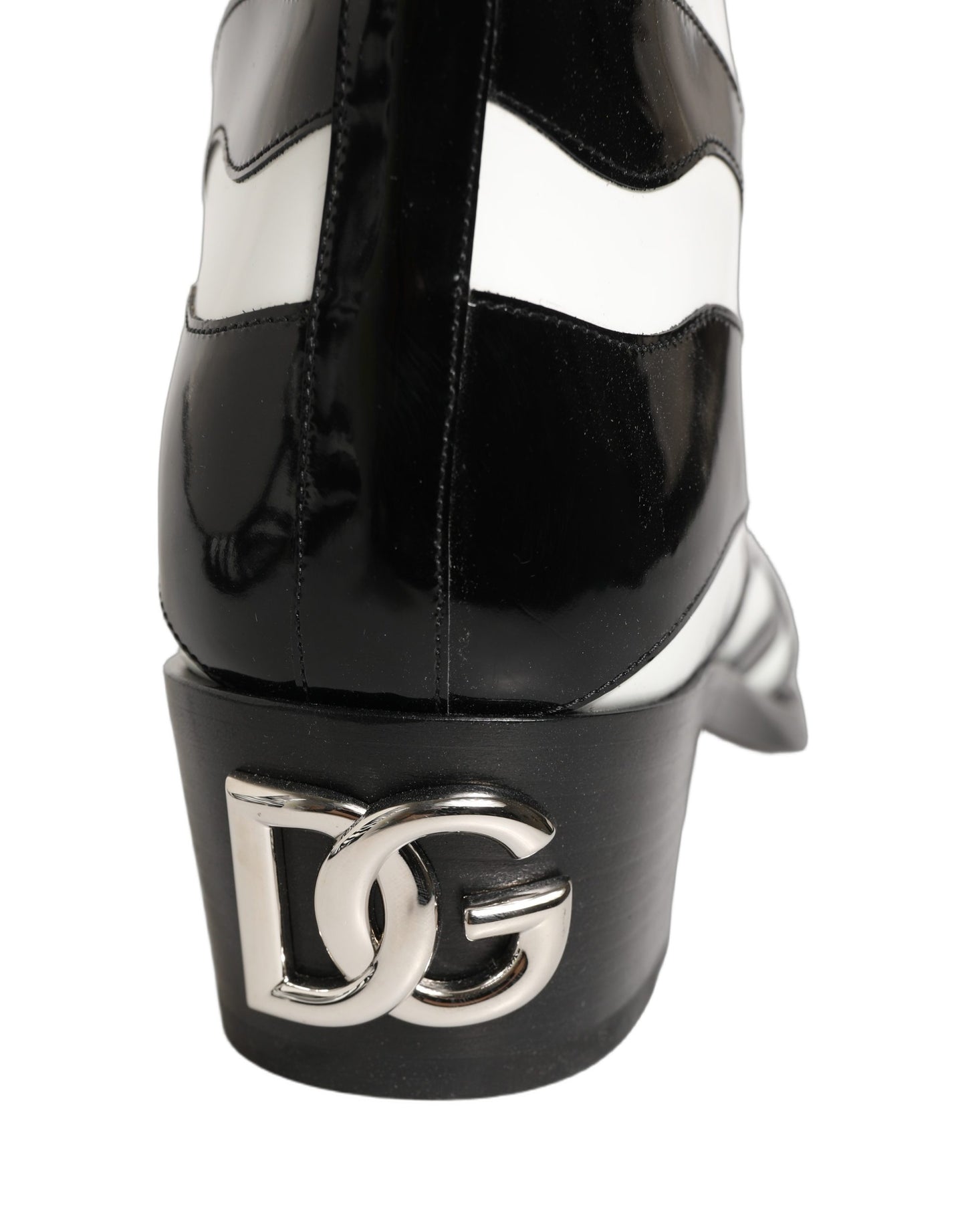 Dolce & Gabbana Black and White Zebra Knee High Men's Boots