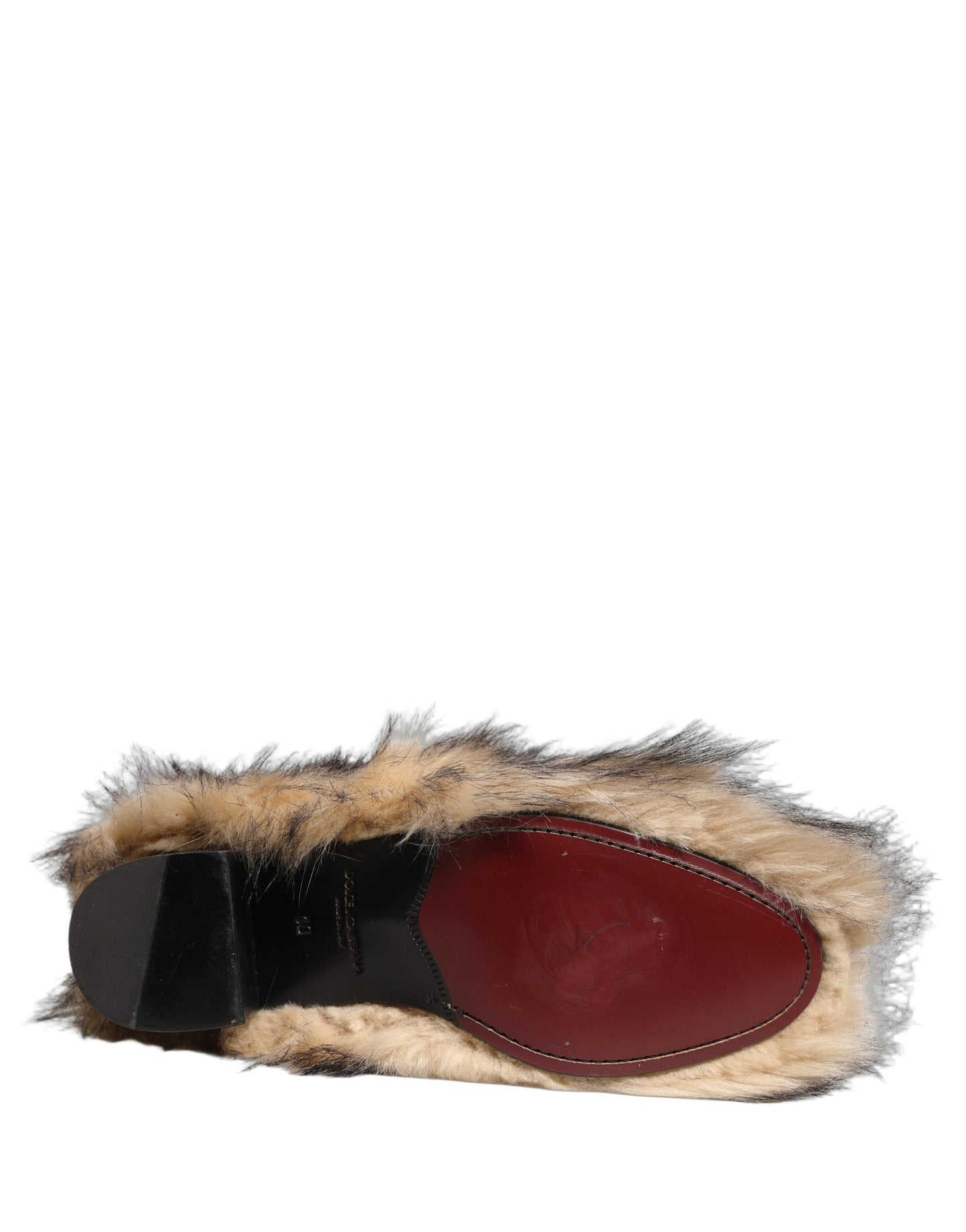 Dolce & Gabbana Brown Faux Fur Mid Calf Boots
