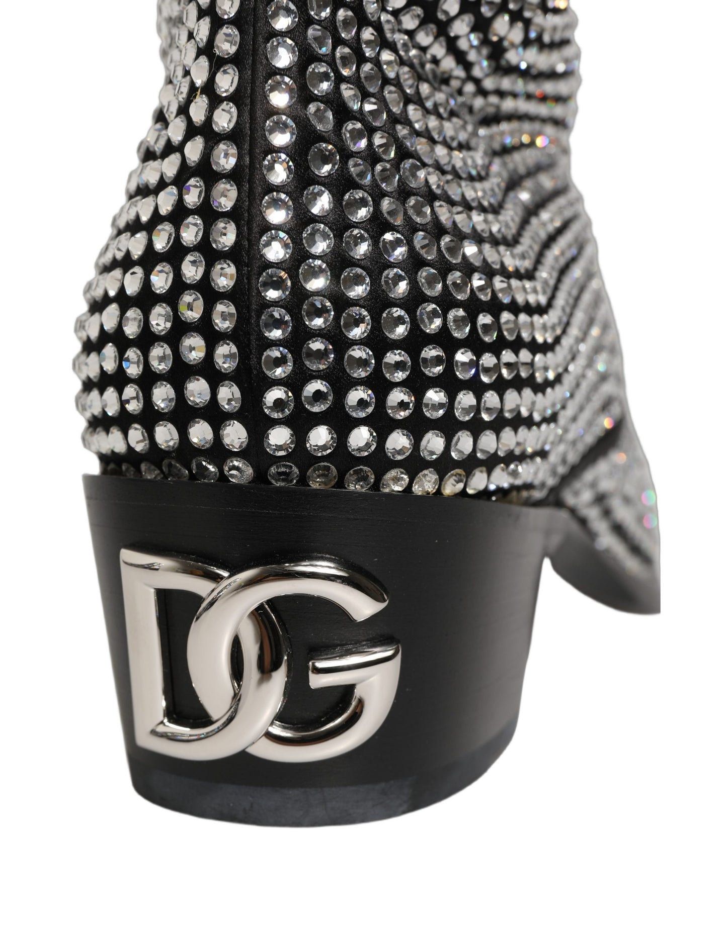 Dolce & Gabbana Black Crystal Embellished Ankle Boots