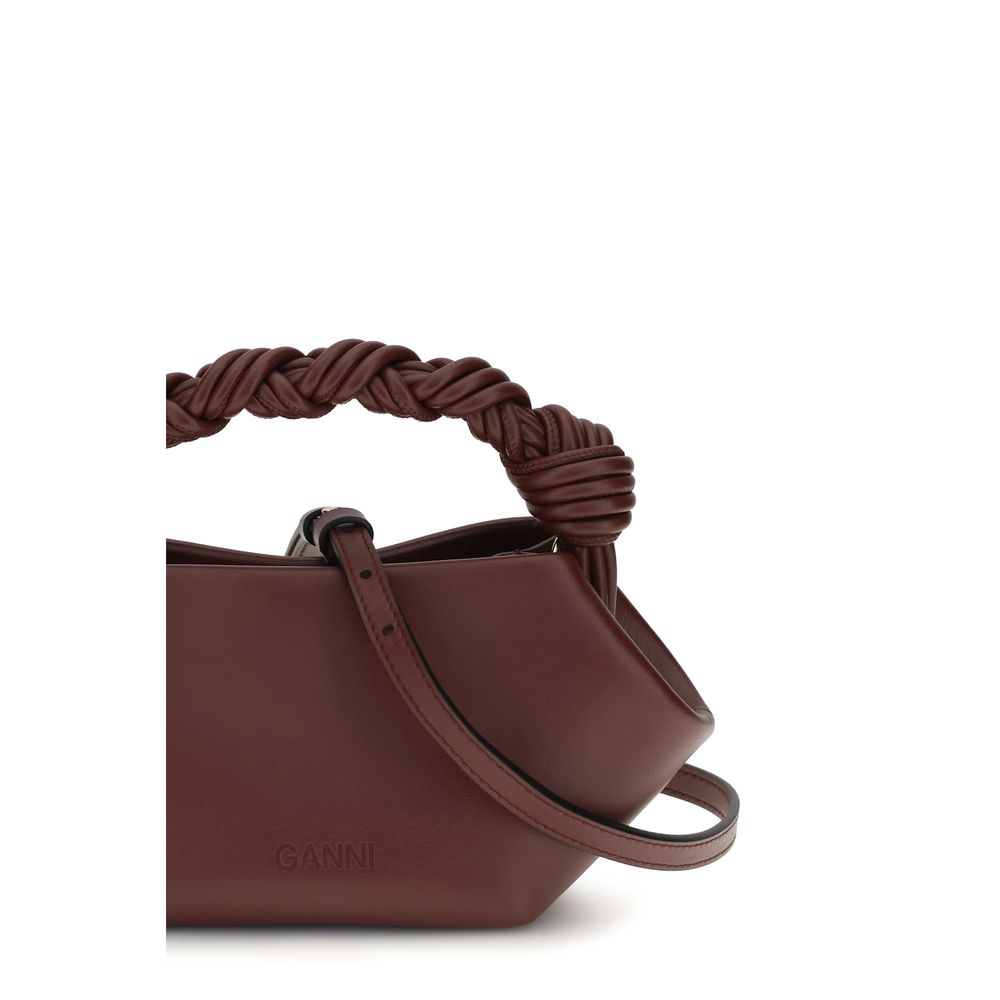 Ganni Bordeaux Recycled Leather Bou Mini Handbag
