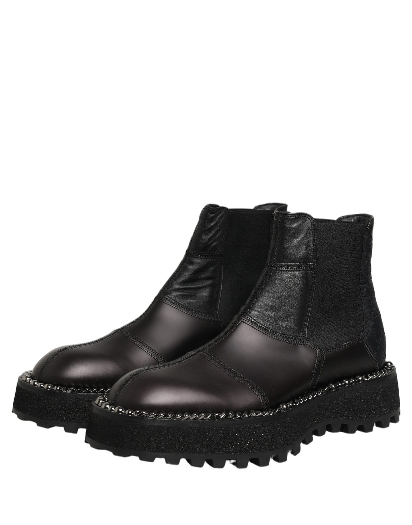 Dolce & Gabbana Black Leather Chelsea Boots for Men
