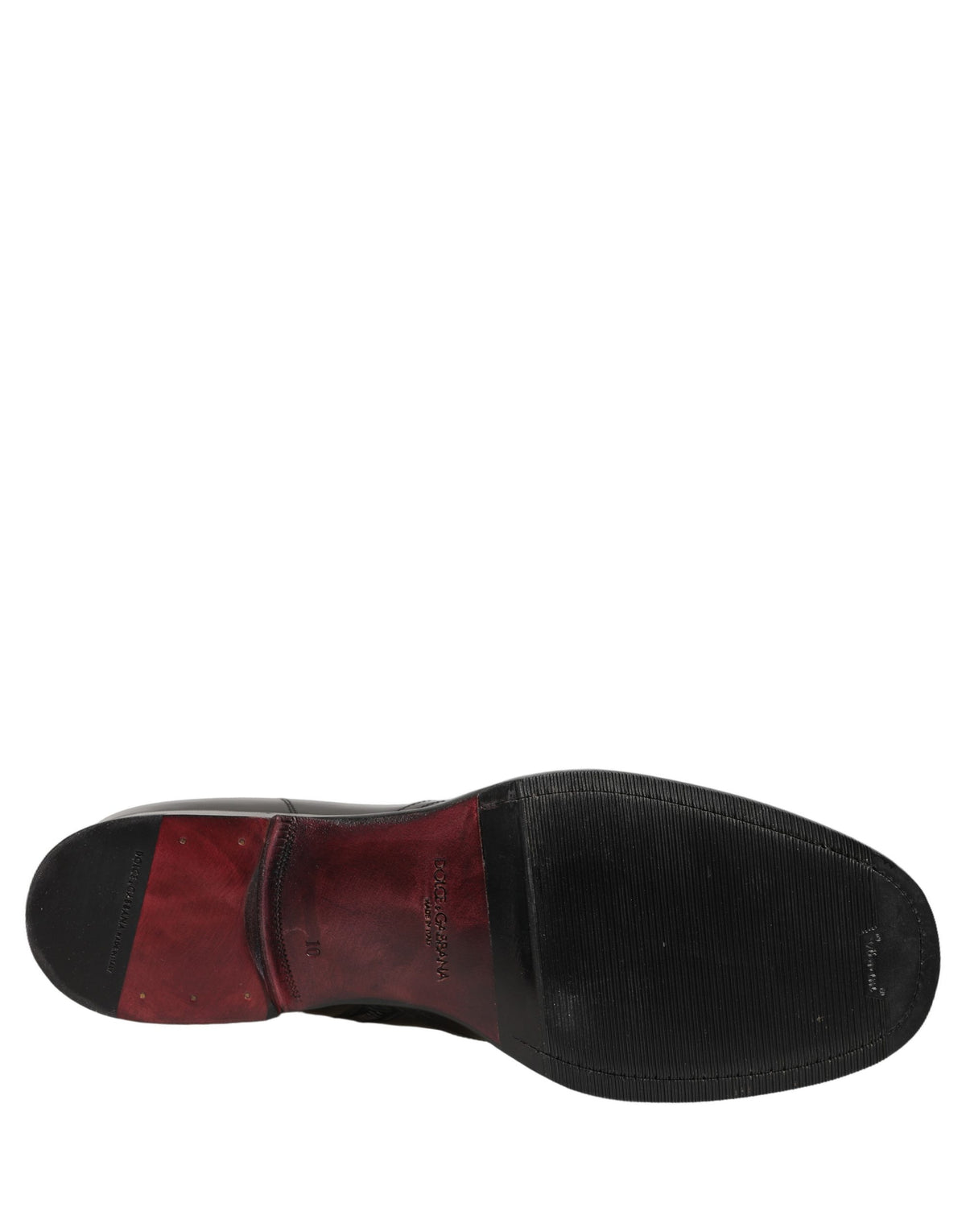 Dolce & Gabbana Black Leather Embossed Logo Ankle Boots