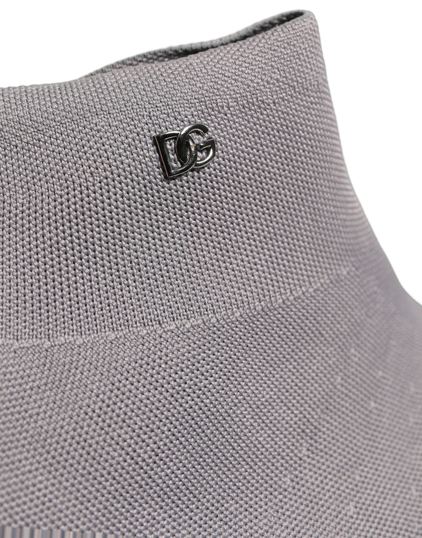 Dolce & Gabbana Gray Stretch Mesh Men Ankle Boots