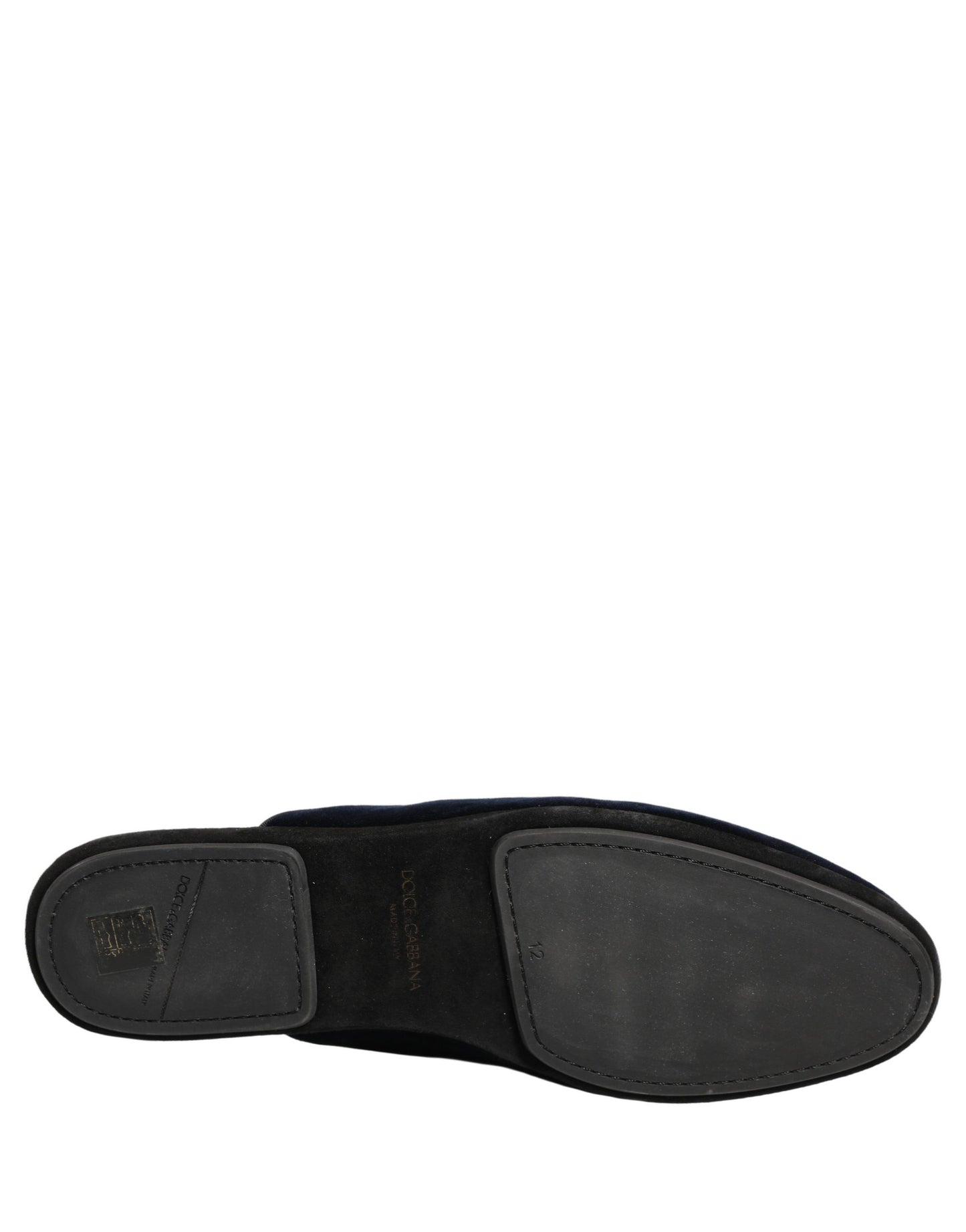 Dolce & Gabbana Dark Blue Suede Slides - Luxurious Comfort for Men
