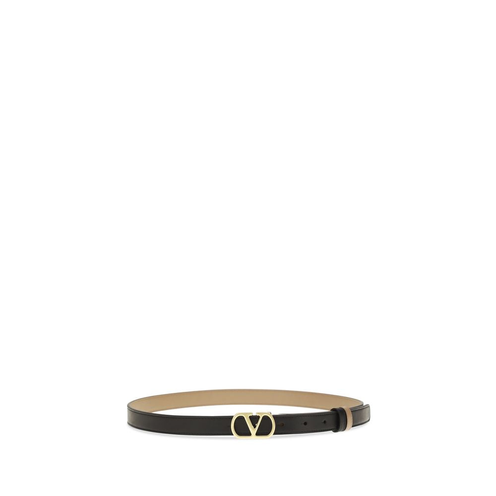Valentino Garavani Black Calf Leather Reversible Belt