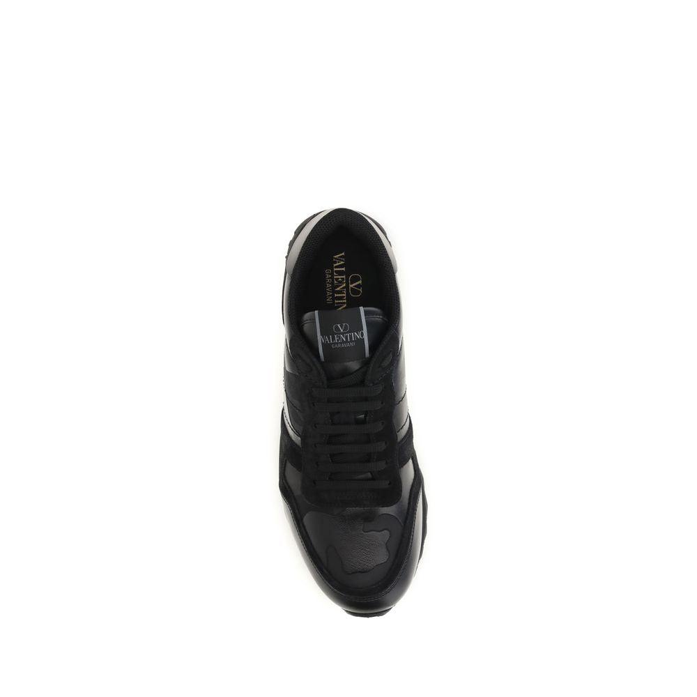Valentino Garavani Black & Grey Rockrunner Camouflage Sneakers