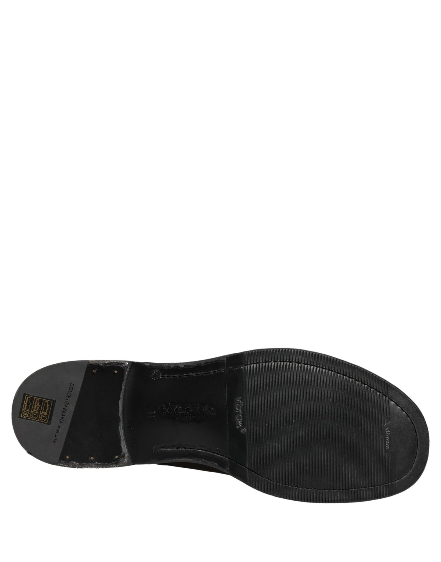 Dolce & Gabbana Black Leather Perugino Lace-Up Derby Shoes