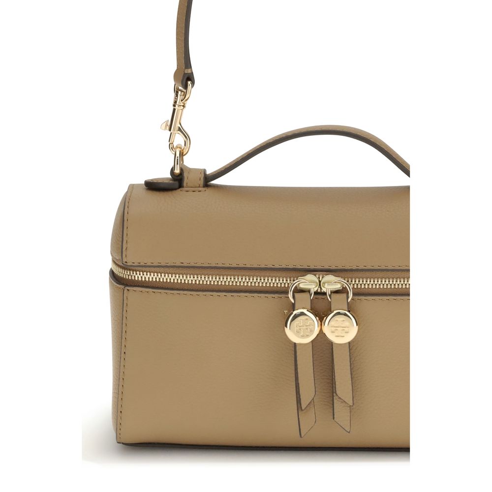 Tory Burch Beige Calf Leather Bos Taurus Handbag - Romy Slim Top Handle Bag