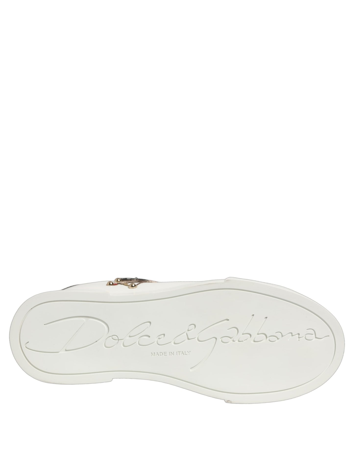 Dolce & Gabbana White Patch Calfskin Nappa Portofino Sneakers