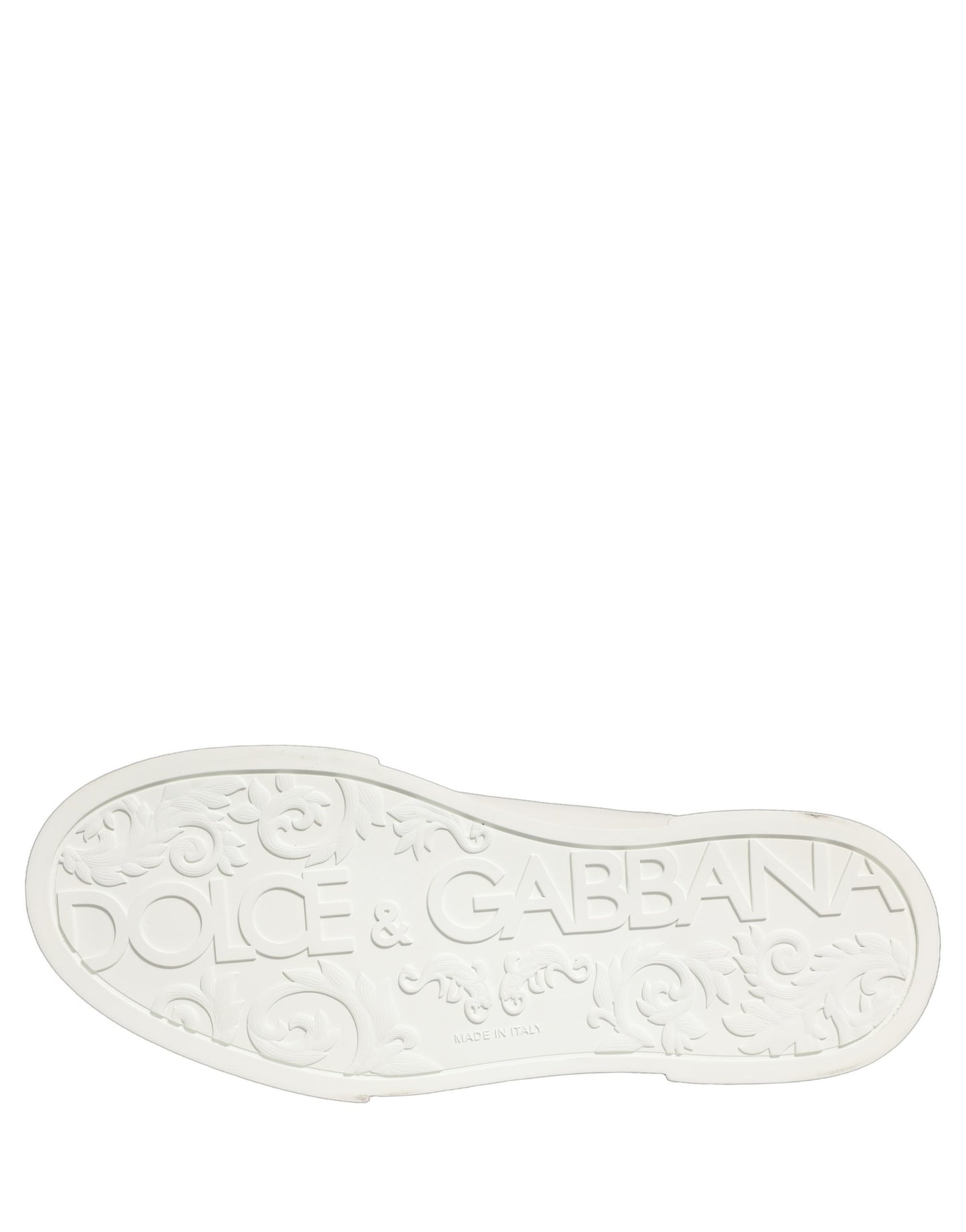 Dolce & Gabbana White Leather DG Logo Low Top Sneakers