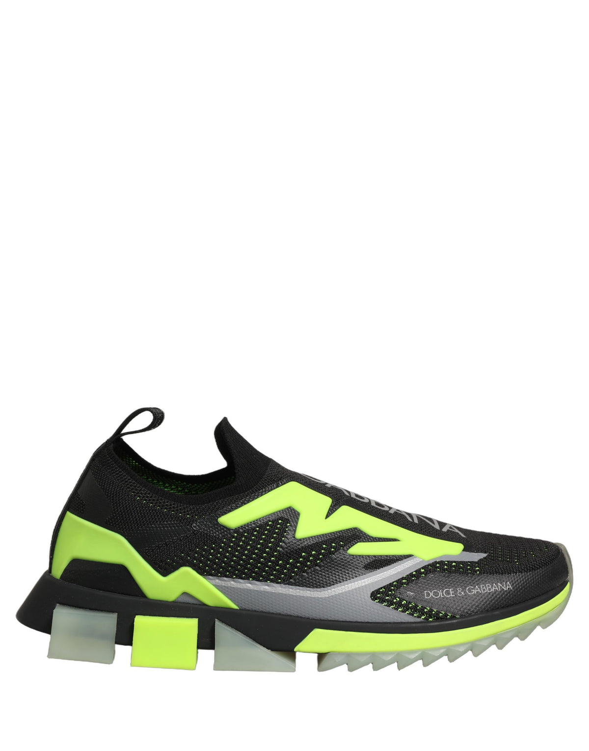 Dolce & Gabbana Black & Fluro Green Sorrento Low Top Sneakers