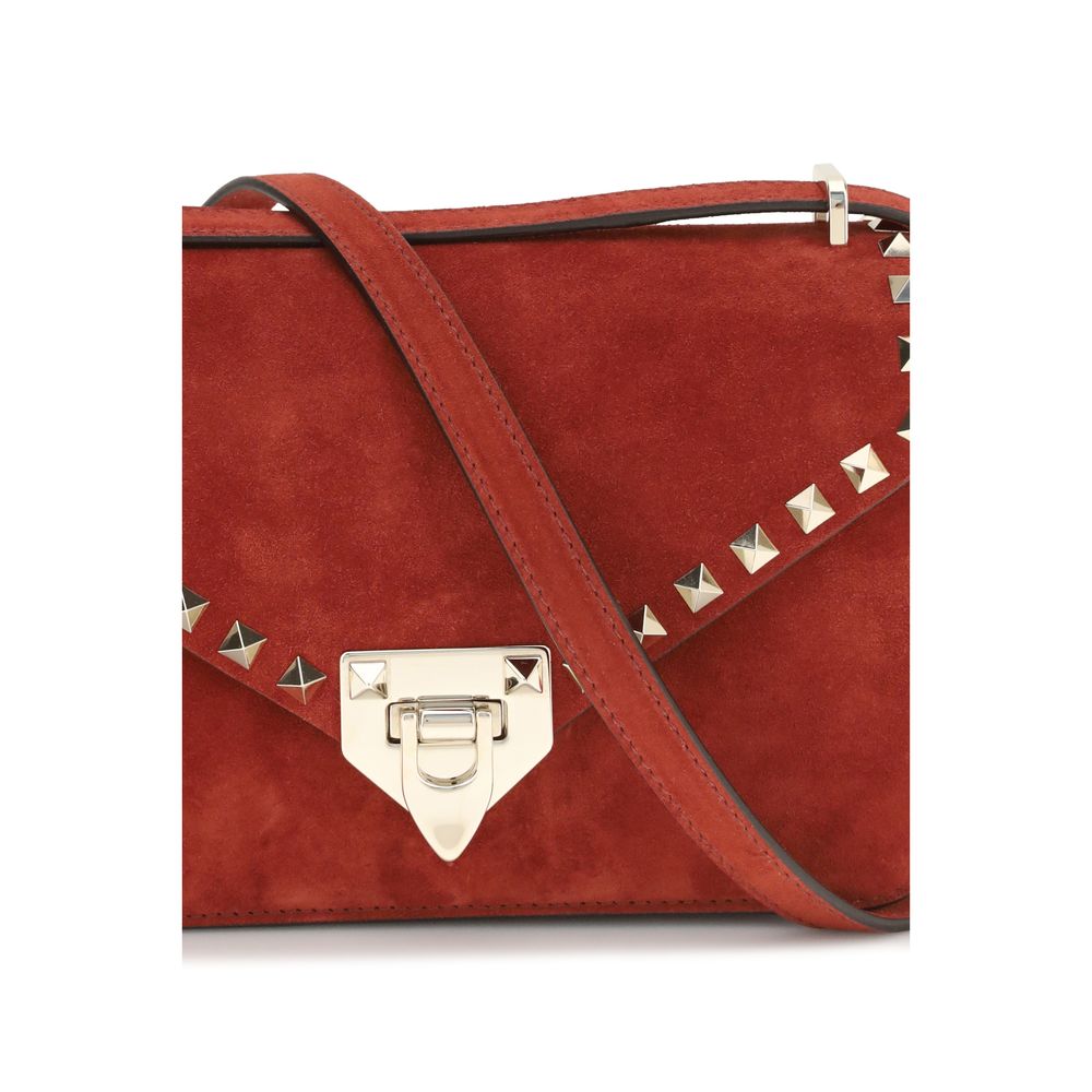 Valentino Garavani Red Rockstud Mini Suede Shoulder Bag