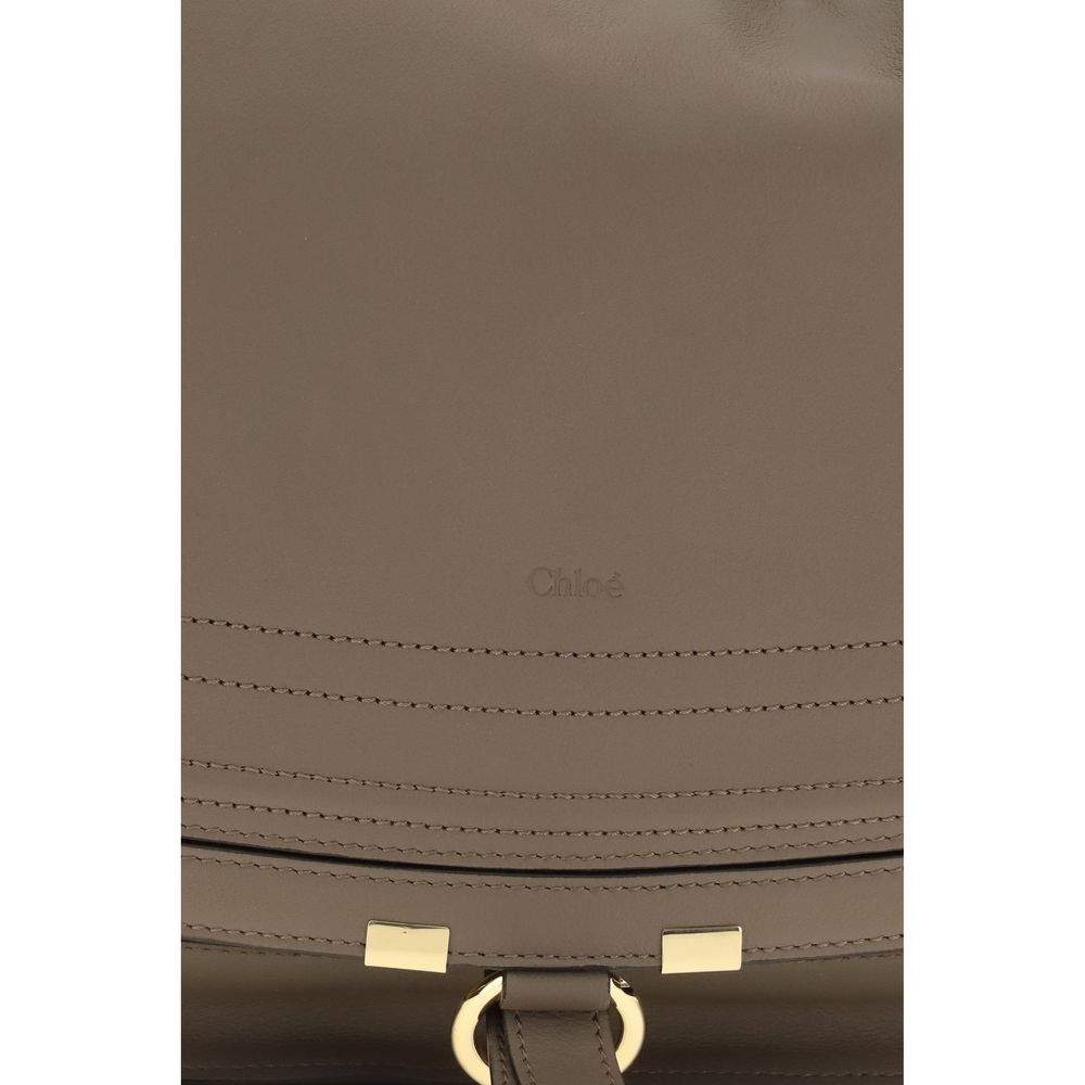 Chloé Beige Calf Leather Marcie Shoulder Bag