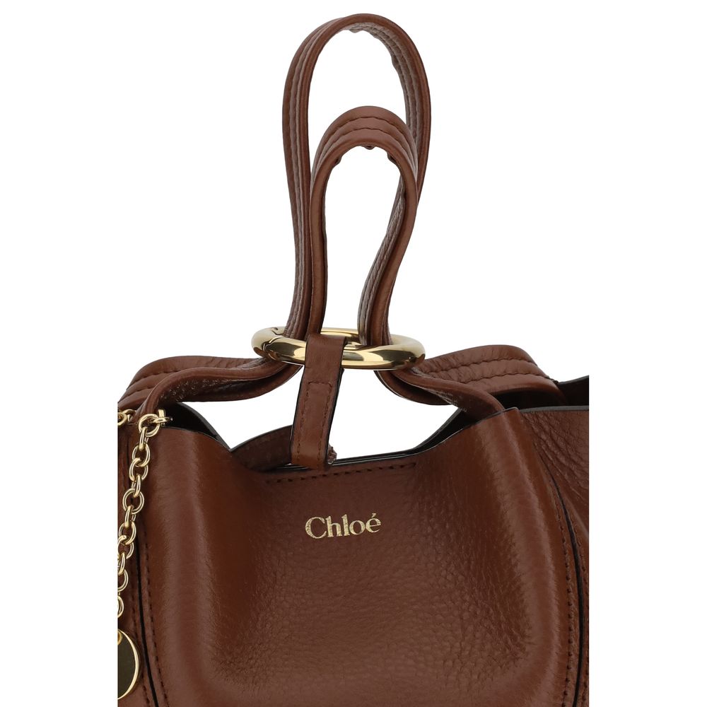 Chloé Brown Calf Leather Spin Shoulder Bag