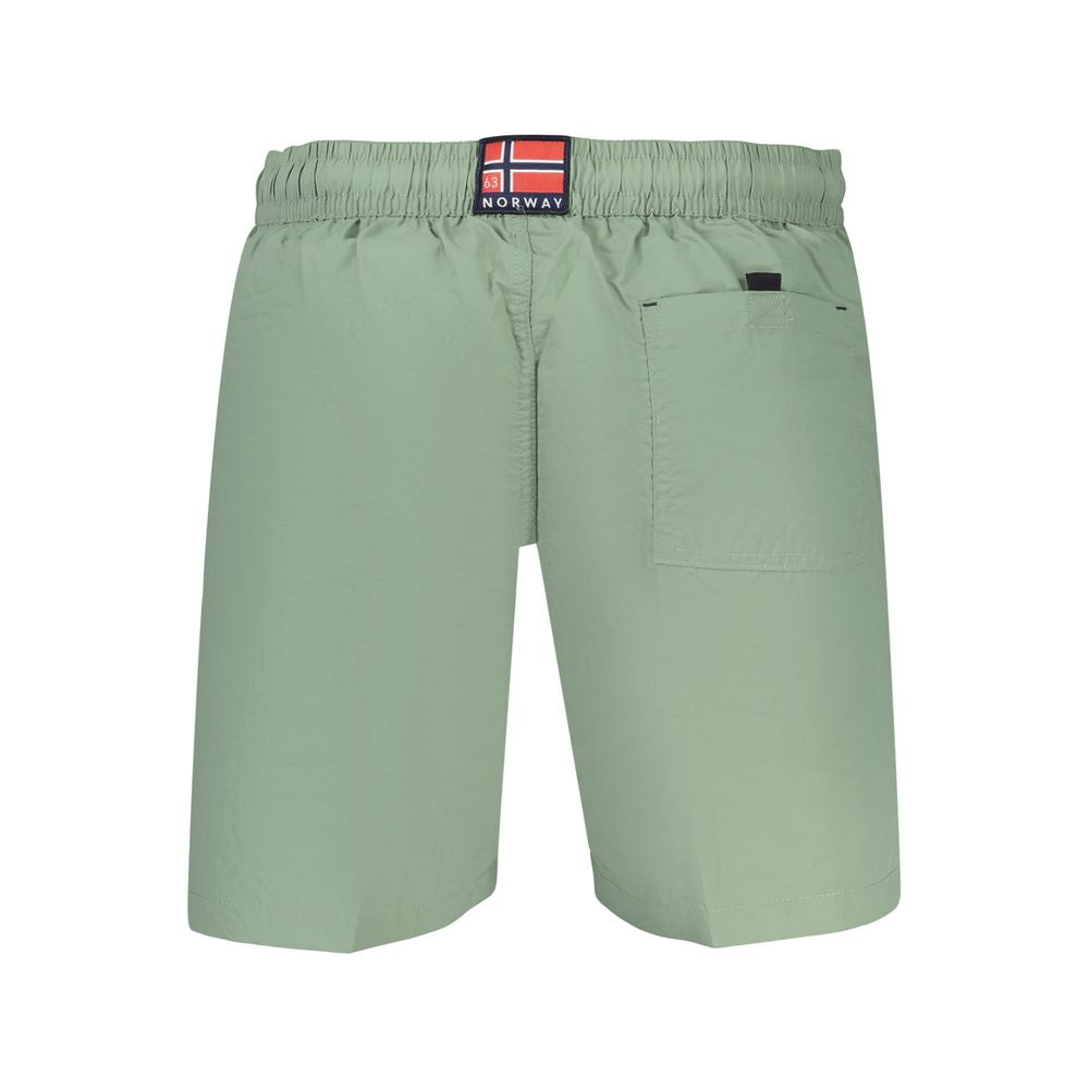 Norway 1963 Green Men’s Swim Boxers with Elastic Waist and Pockets