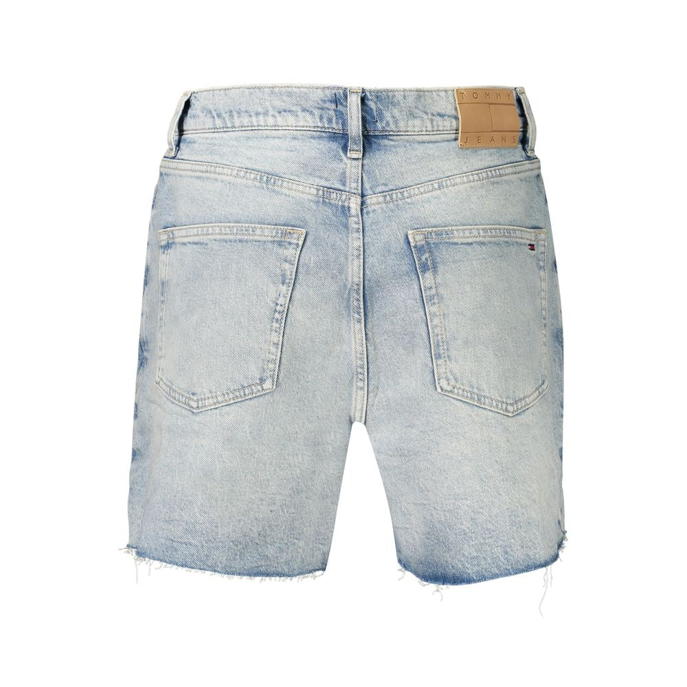 Tommy Hilfiger Azzurro Cotton Women's Mom Shorts Light Blue