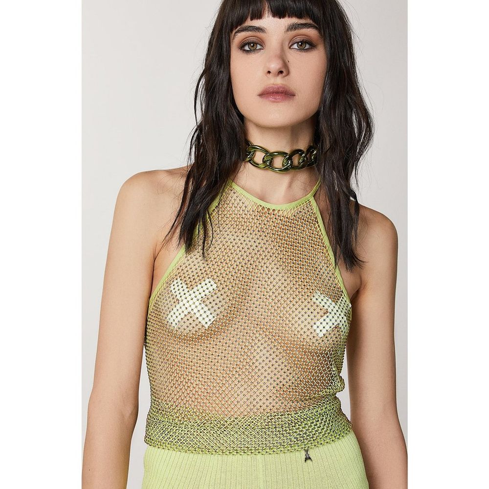 Patrizia Pepe Yellow Polyester Tank Top