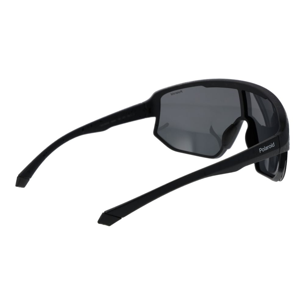 Polaroid Black Polycarbonate Sunglasses – Grey Lenses, Half-Rim Design