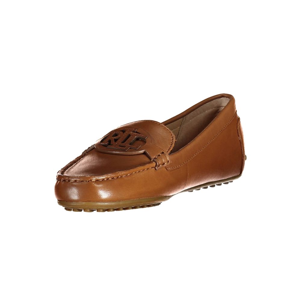 Ralph Lauren Brown Leather Women's Shoe - Slip-On Loafers