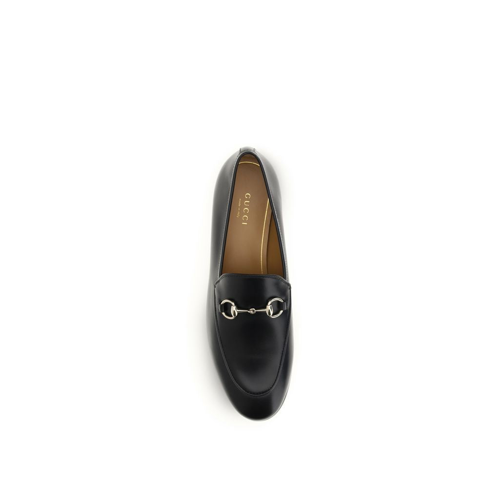 Gucci Black Calf Leather Jordaan Slip-On Loafers