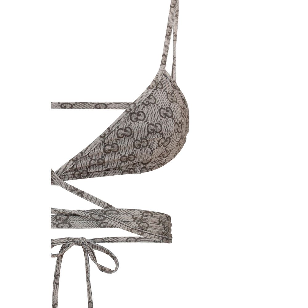 Gucci Beige & Dark Brown GG Stretch Bikini