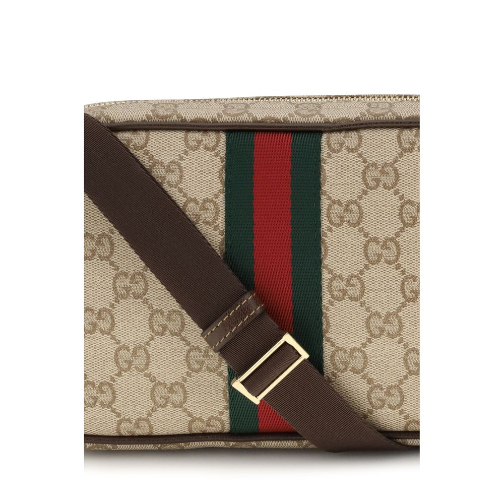 Gucci Beige GG Shoulder Web Stripe Bag