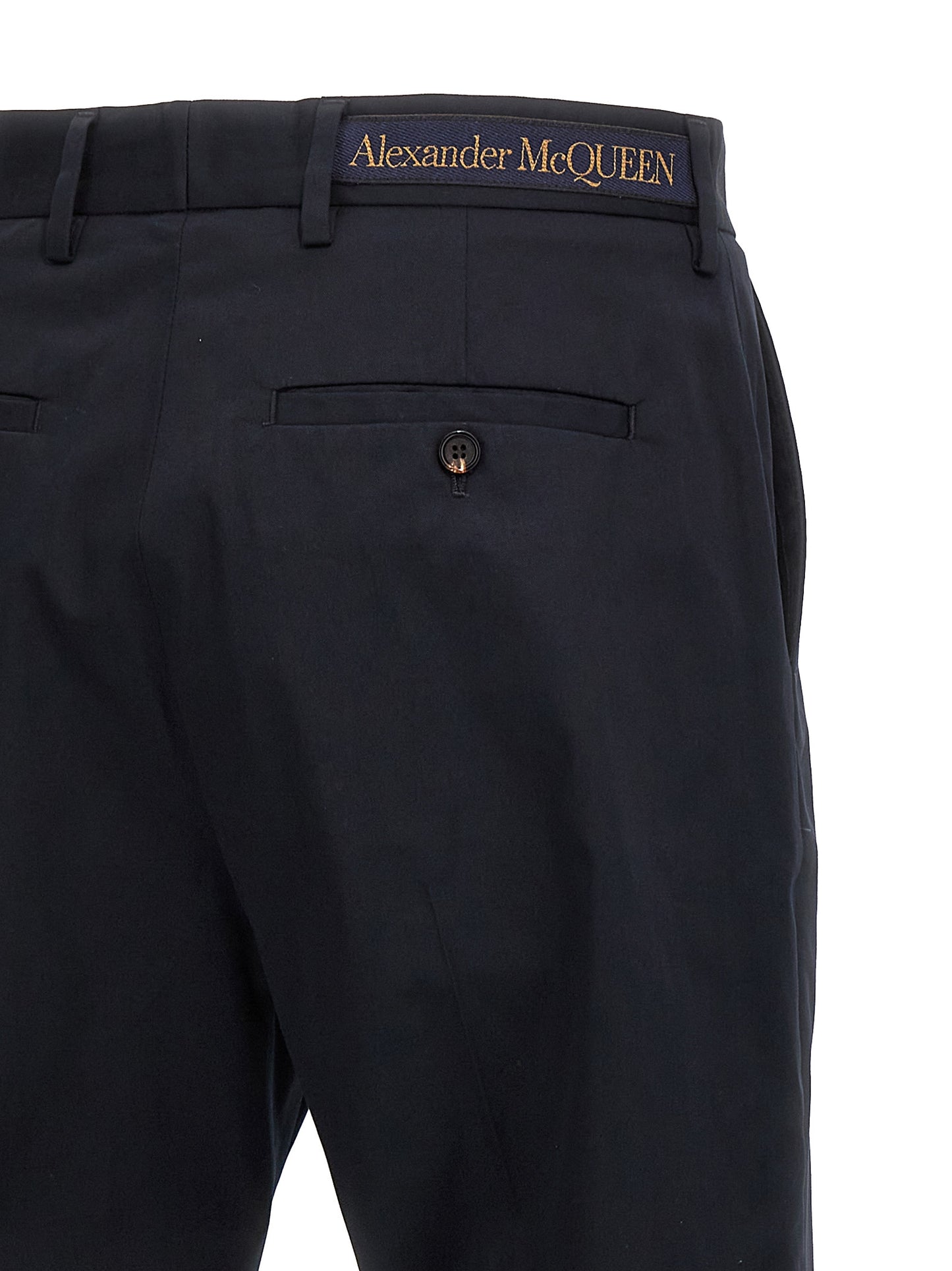 Alexander McQueen Camera Strap Chino Trousers - Blue Cotton