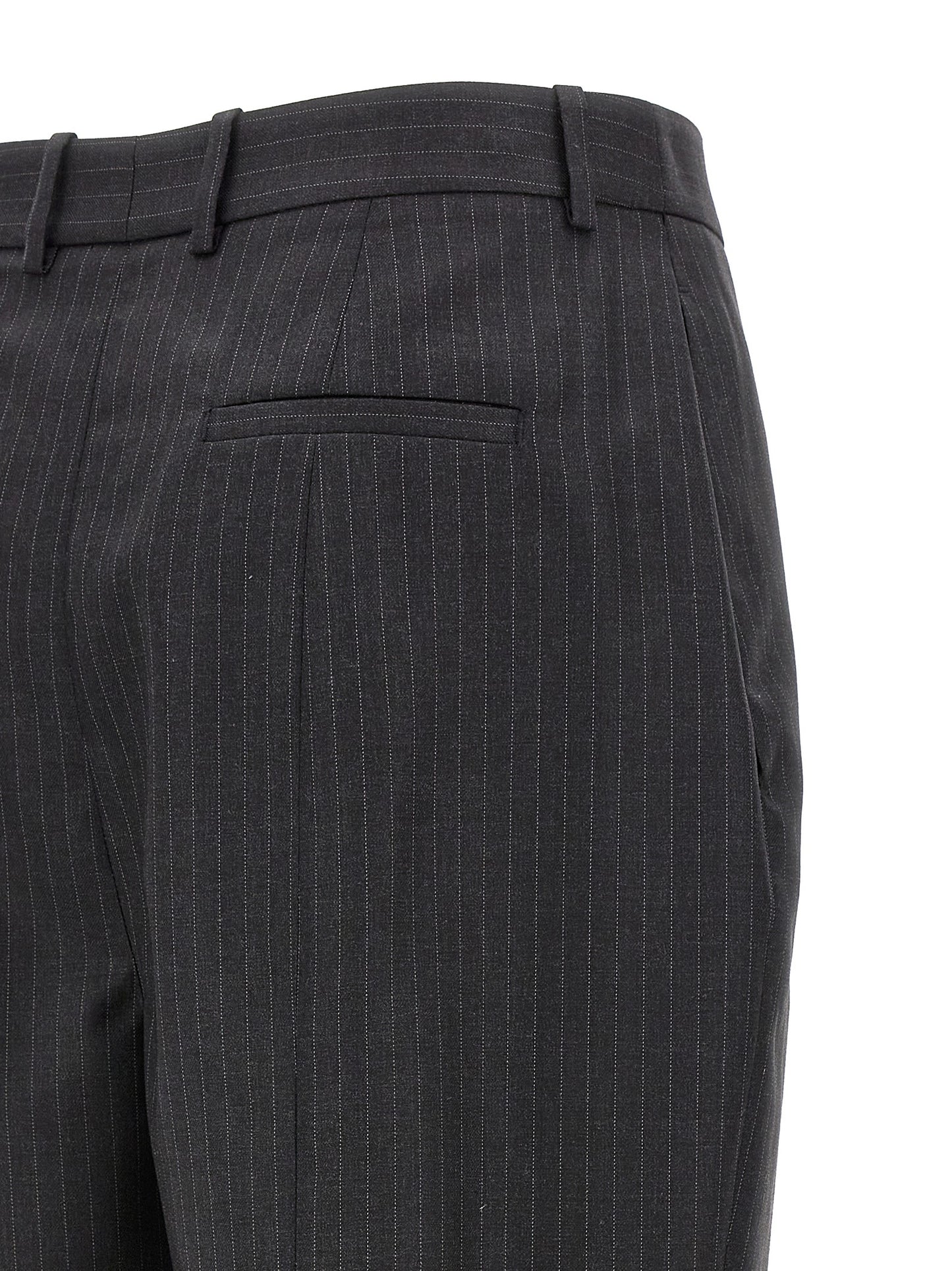 Alexander McQueen Gray Pinstripe Wool Dress Pants
