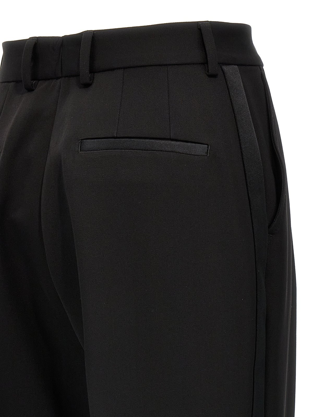 Dolce & Gabbana Black Virgin Wool Tuxedo Pants