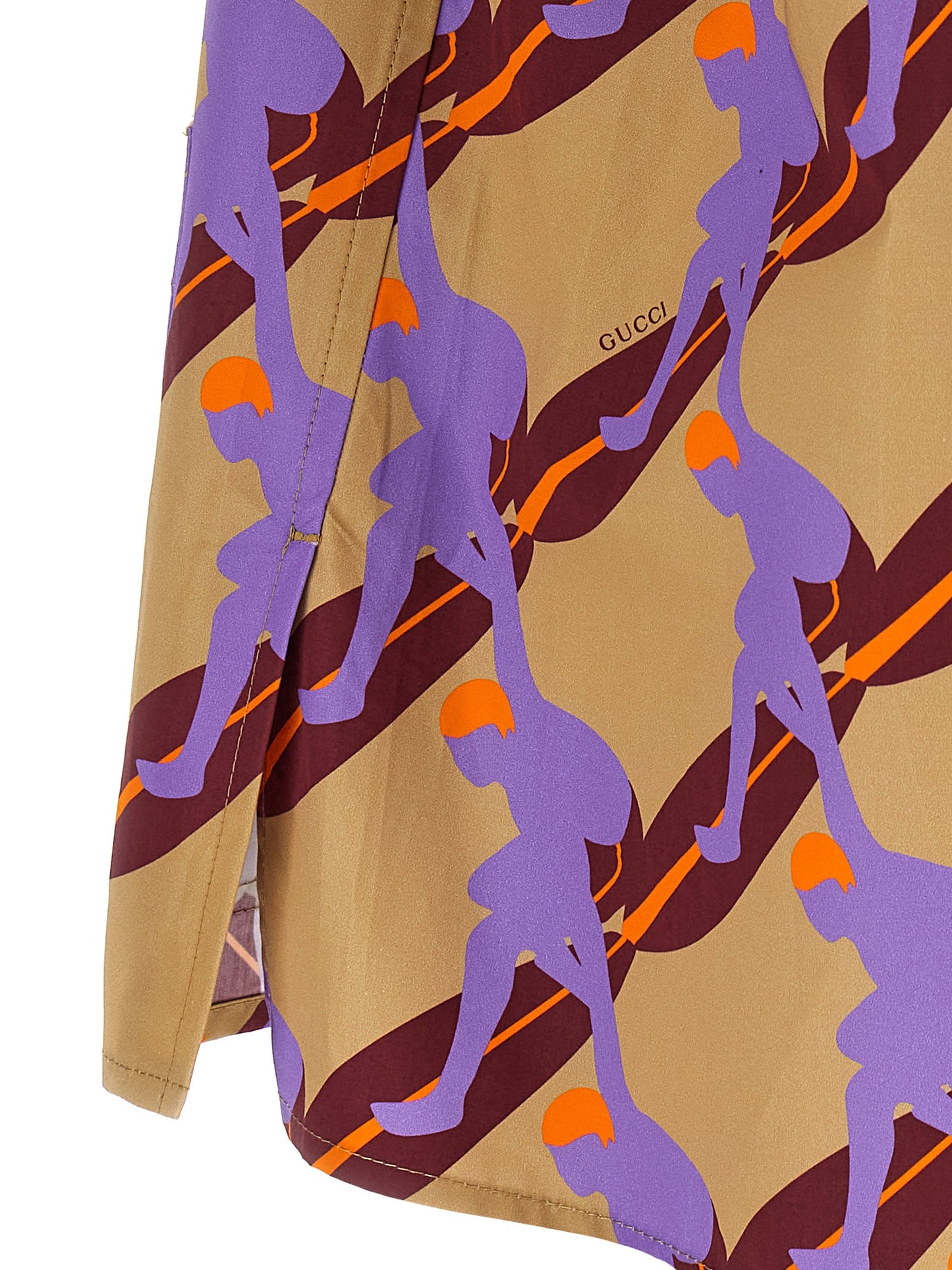 Gucci Multicolor Twisted Surf Print Cotton Blouse