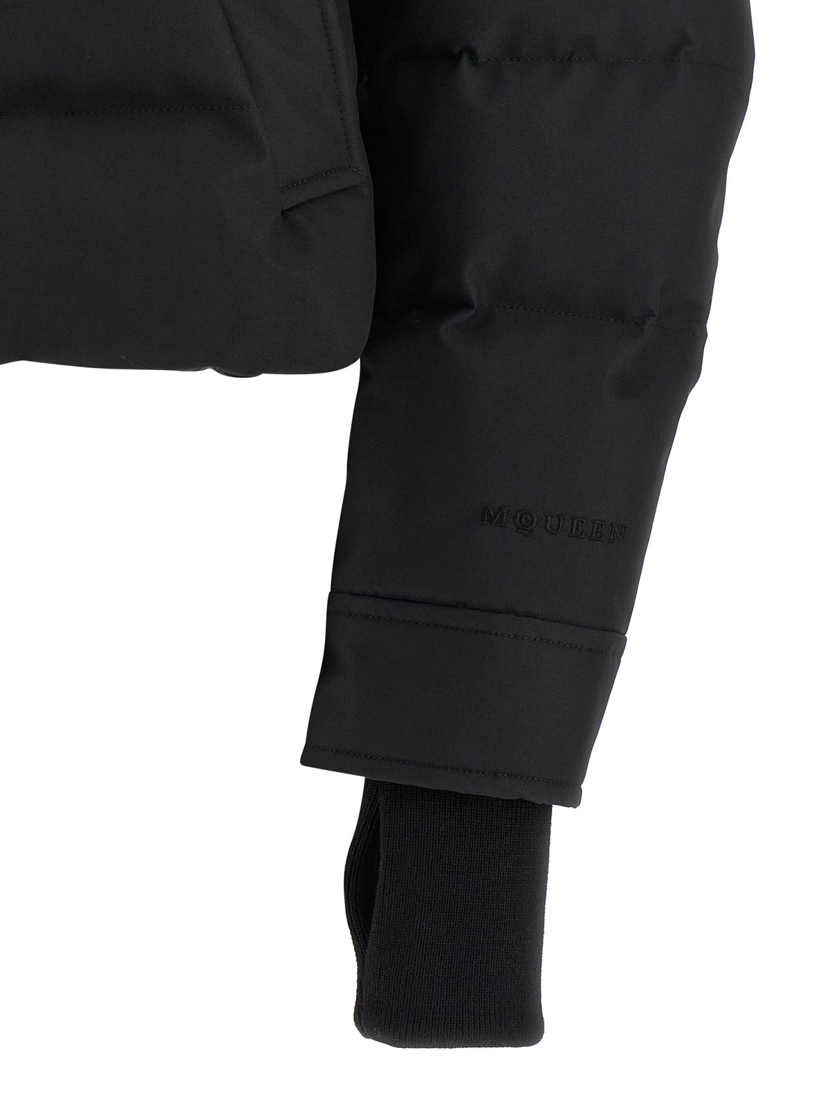 Alexander McQueen Black Cropped Polyamide Jacket