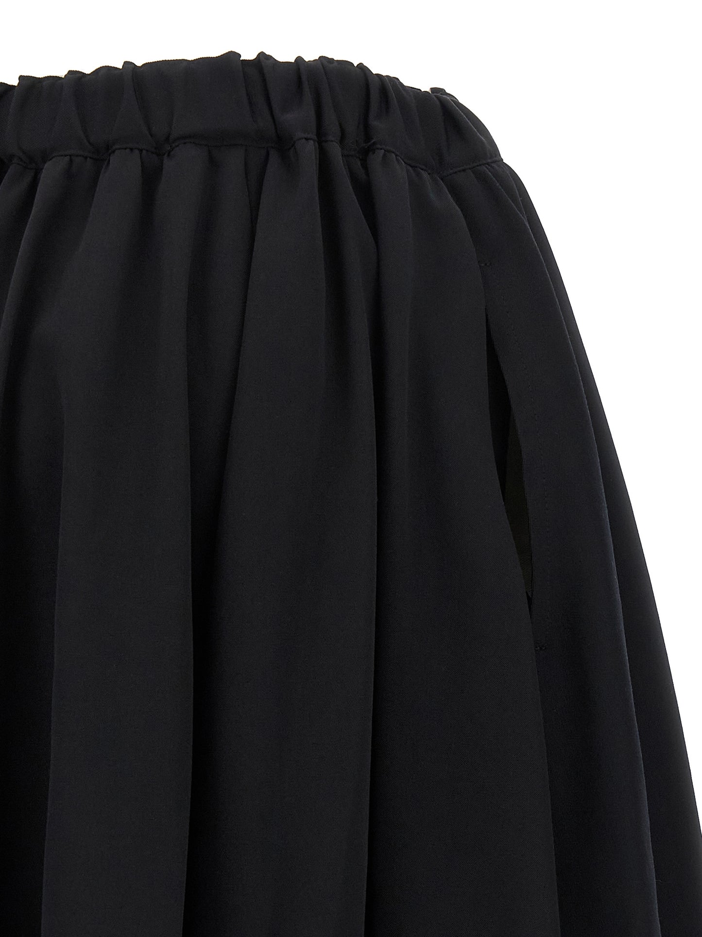 Comme des Garçons Black Wool Mini Skirt with Pleats