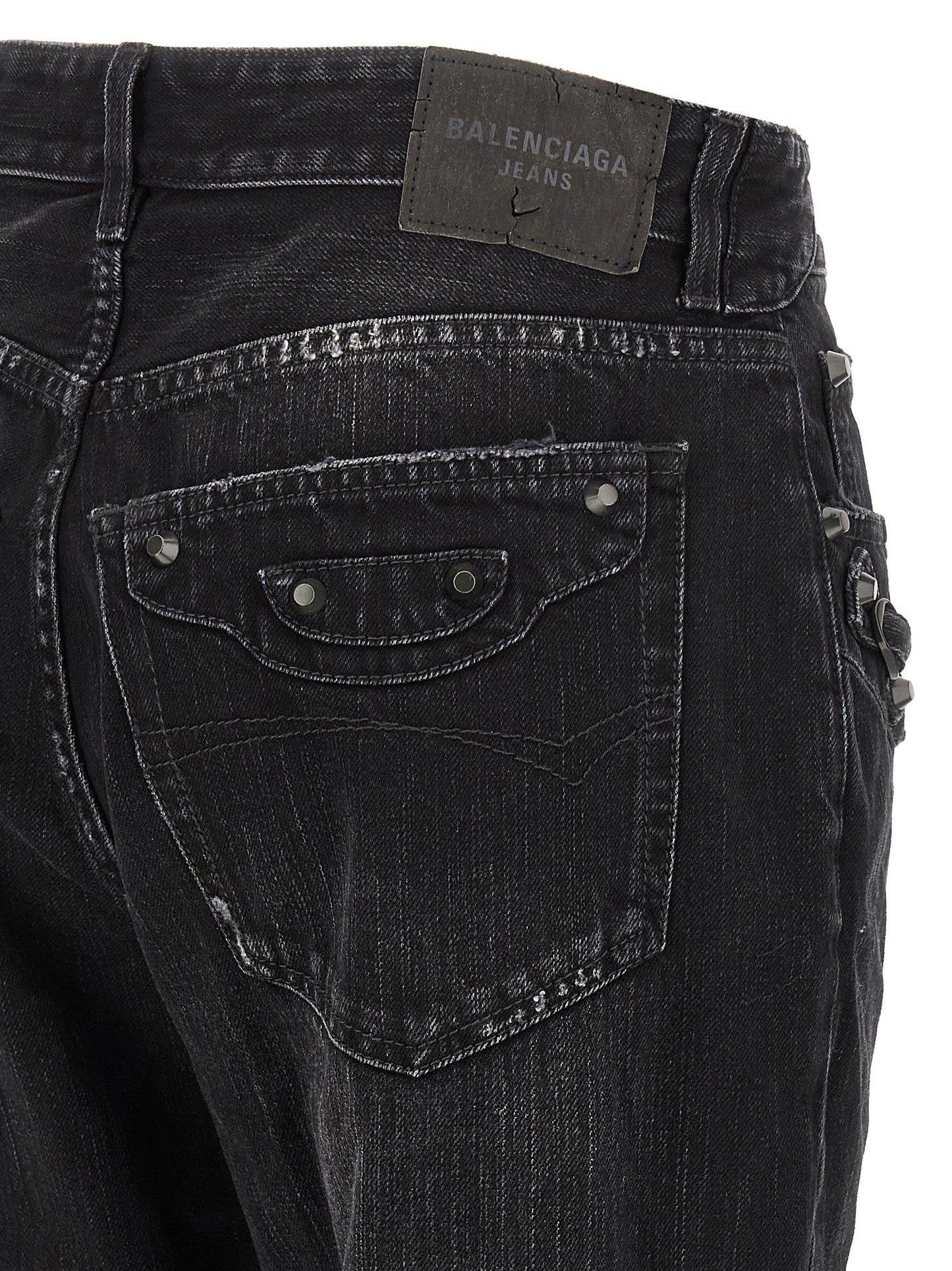 Balenciaga Black Cotton Straight-Leg Jeans - City Model