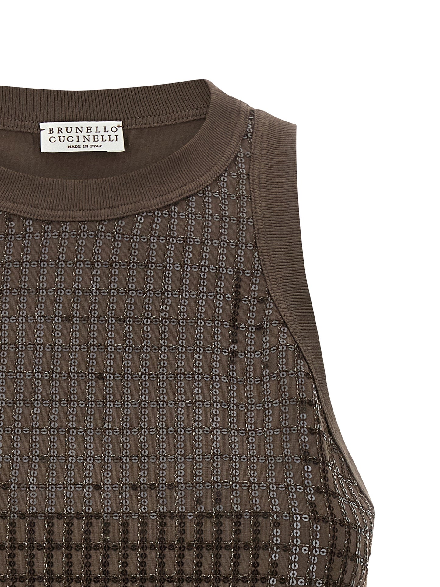 Brunello Cucinelli Brown Cotton Tank Top