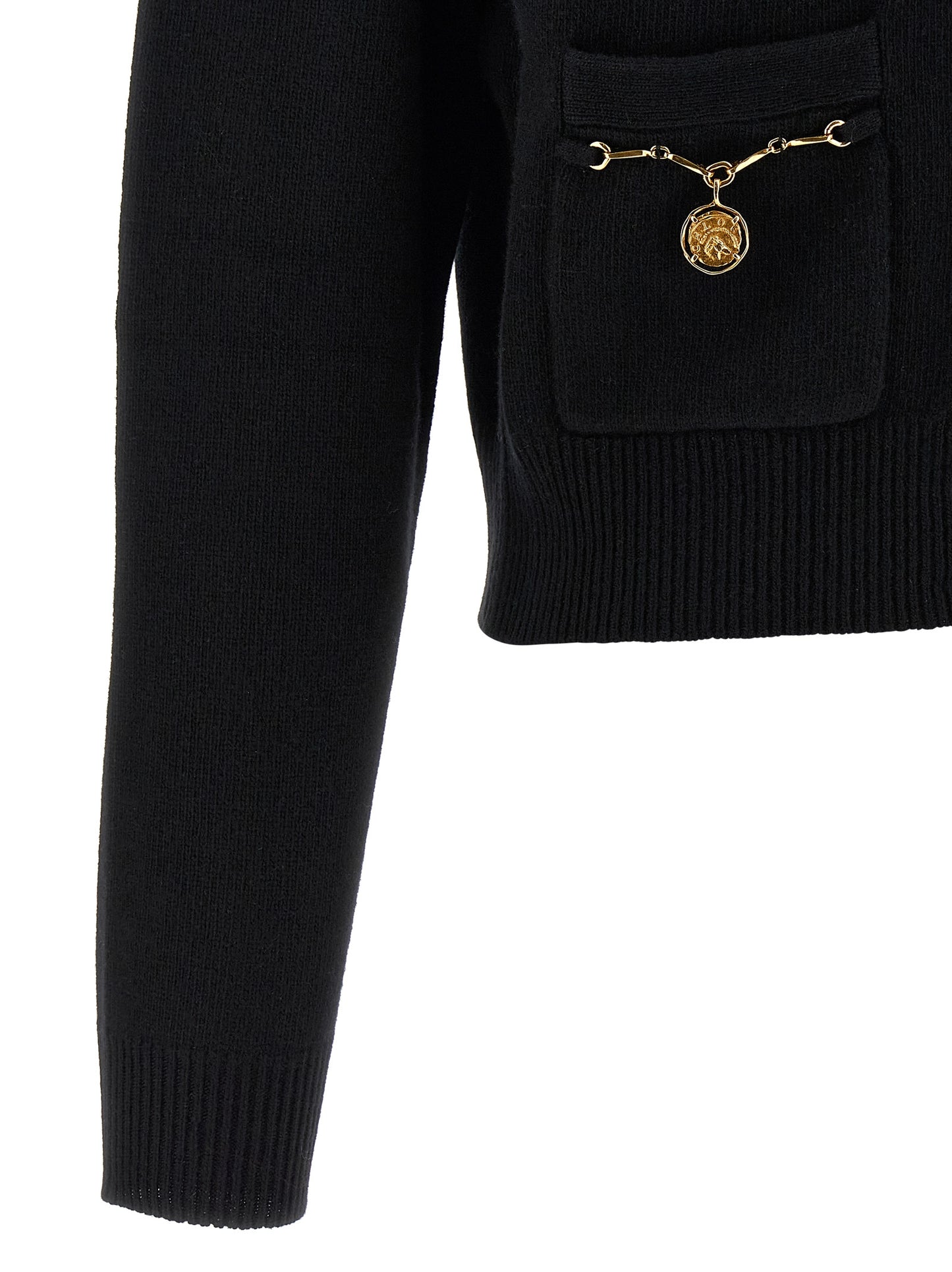 Chloé Black Merino Wool and Cashmere Cardigan