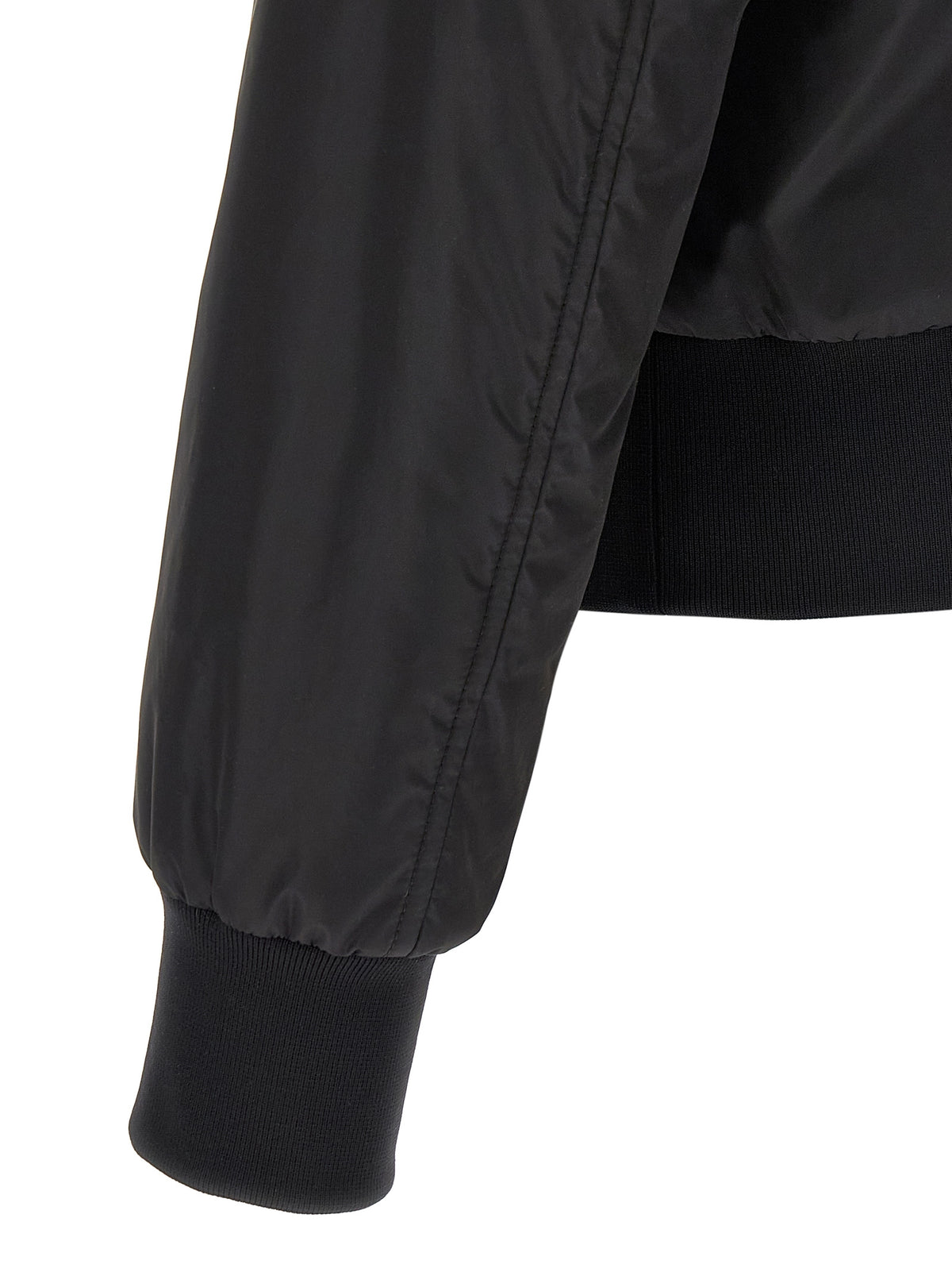 Dolce & Gabbana Black Polyamide Bomber Jacket