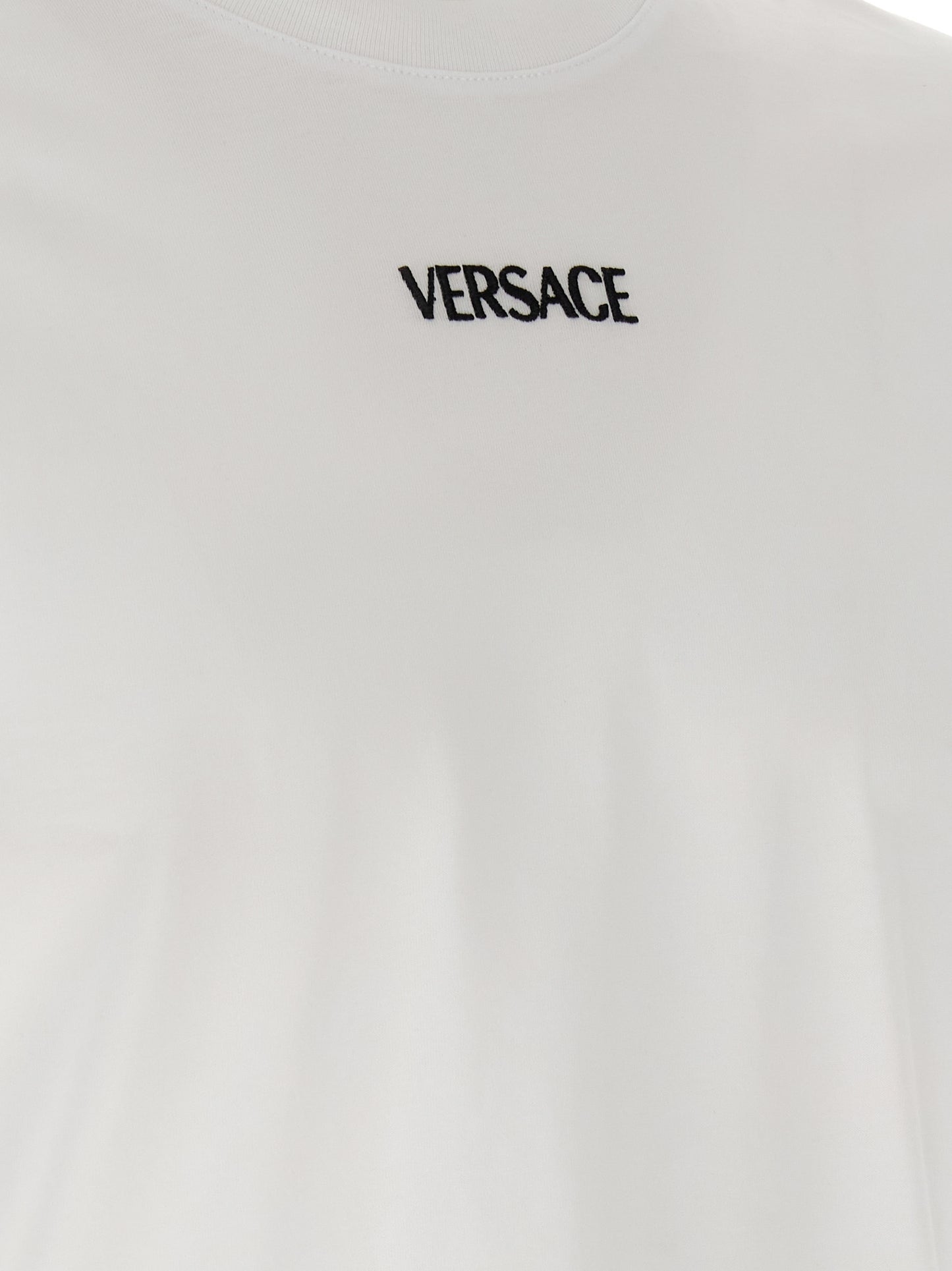 Versace White Cotton Logo T-Shirt for Men
