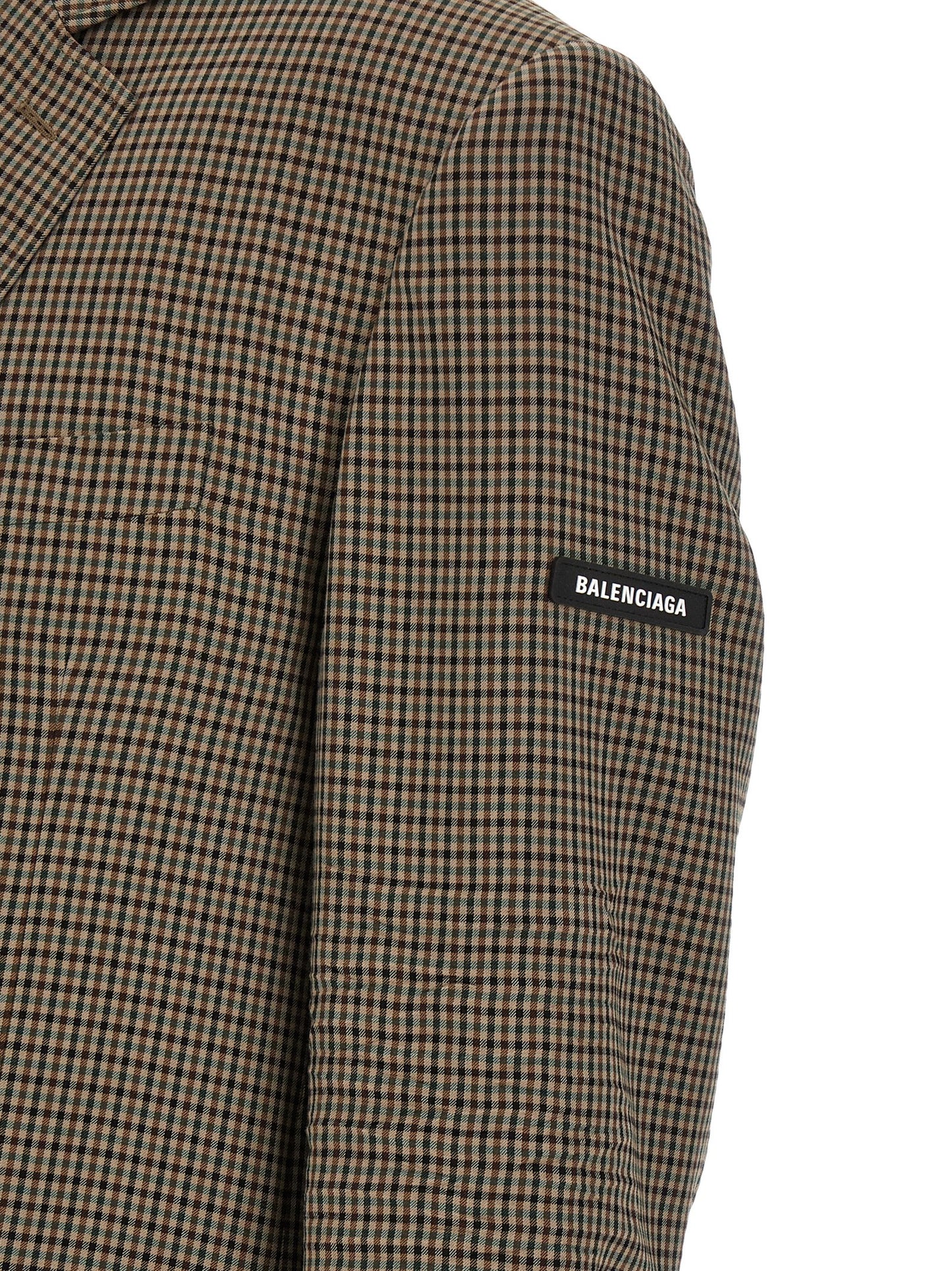 Balenciaga ‘SB’ Check Print Lyocell Blazer - Brown