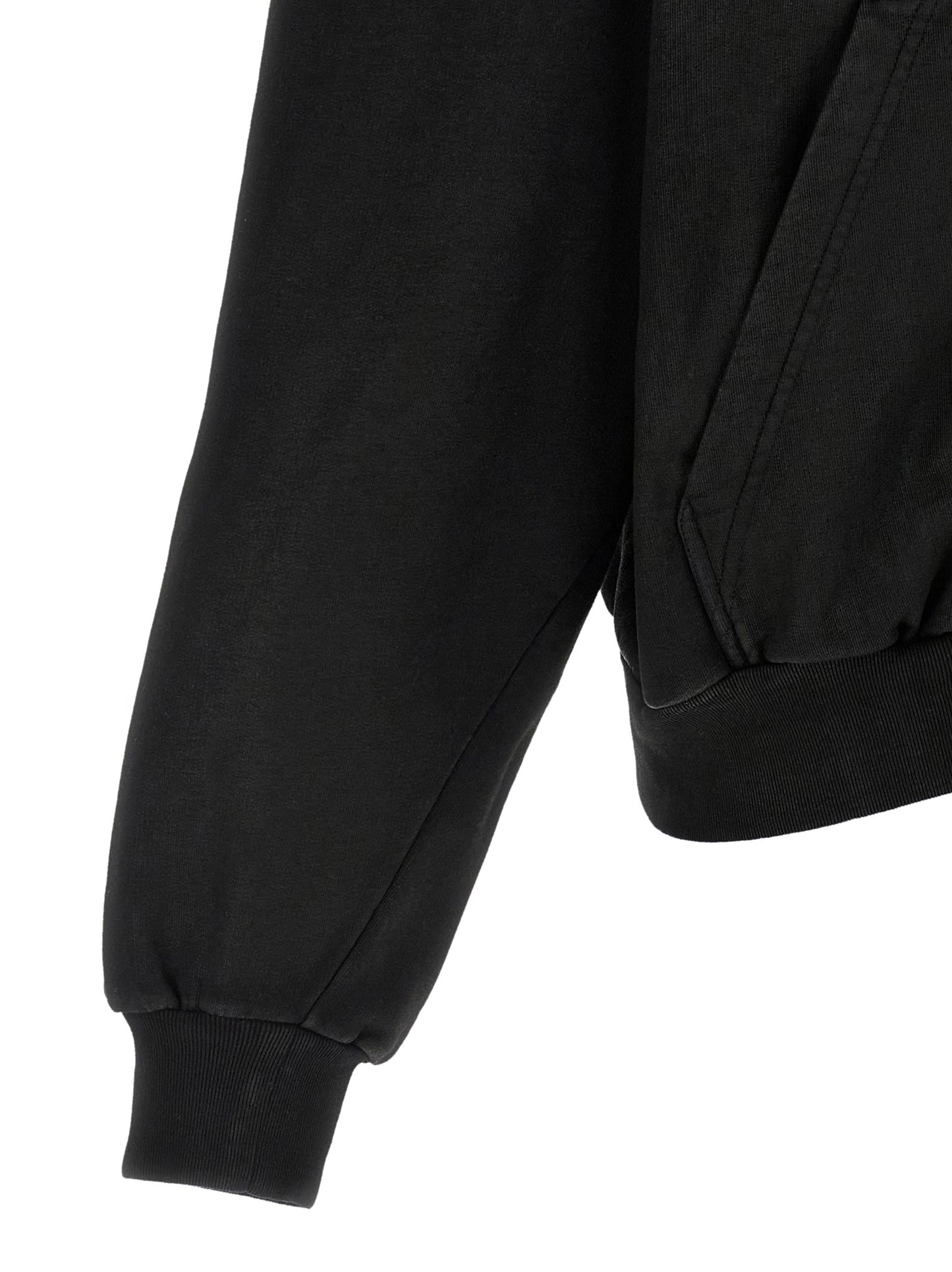 Balenciaga Black Cotton Cropped Hoodie